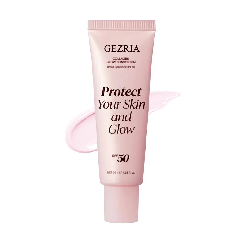 GEZRIA Collagen Glow Sunscreen SPF 50 — No White Cast Daily Glow SPF