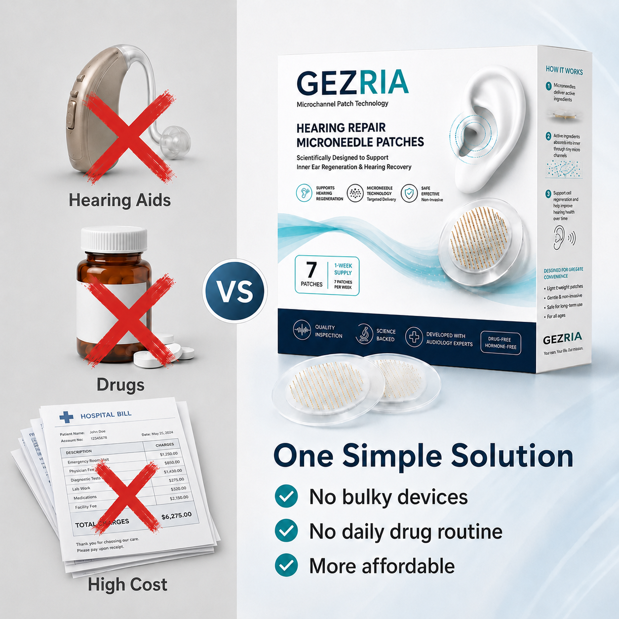 HEARING SUPPORT MICRONEEDLE PATCHES