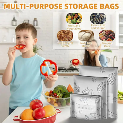 GEZRIA Reusable Stand-Up Aluminum Foil Storage Bags
