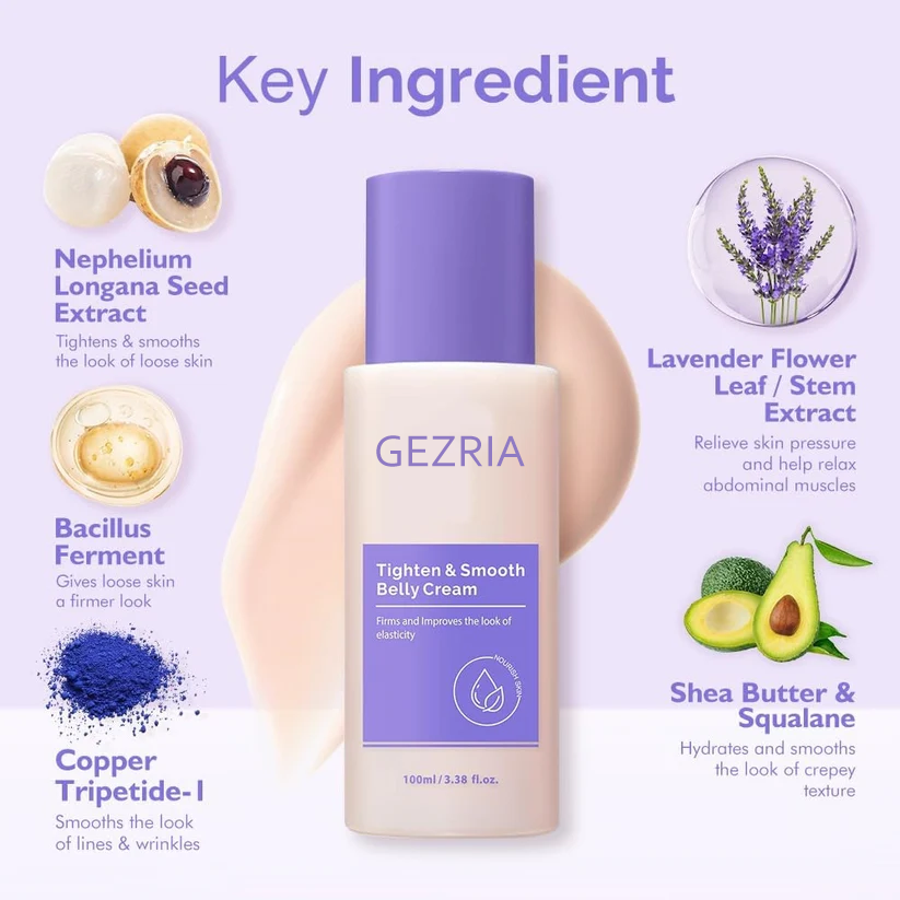 ✨ 26,000+ Moms Love It — GEZRIA Tighten & Smooth Belly Cream | Visibly Firmer, Smoother Skin in Just 7 Days 💜