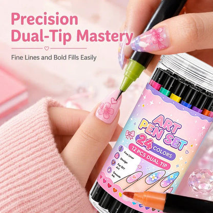 💅 LIMITED‑TIME 50% OFF! 💥 24 Colors Dual Ended  Art Pens Set – Creative, Salon‑Quality, Easy DIY ✨
